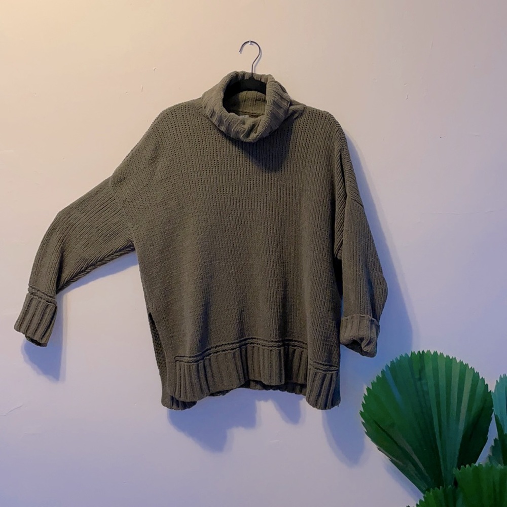 Army green sweater